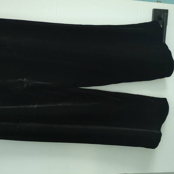 Eileen Fisher Crushed Black Velvet Wide-Leg Pants XL minimalist boho relaxed fit - Picture 9 of 9